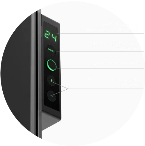 LED екран. Контролишите преко дугмади или AENO апликације