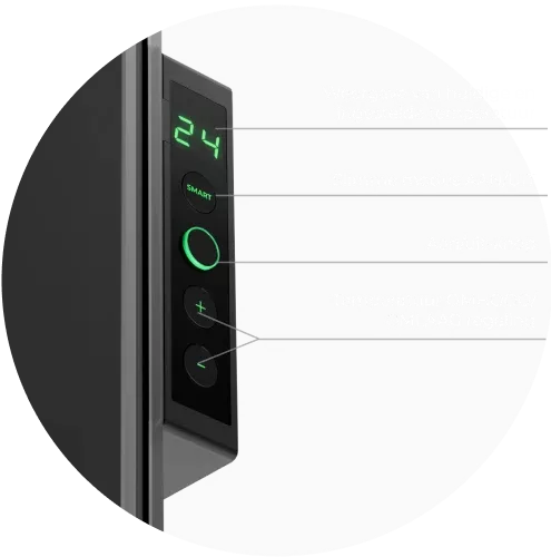 LED-scherm. Bediening via knoppen of AENO App