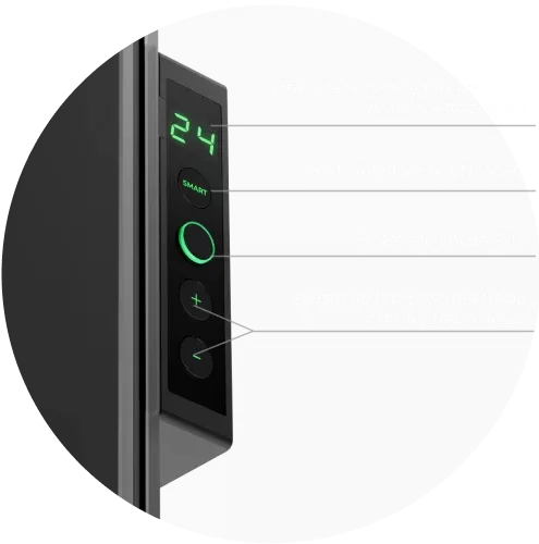 Pantalla LED. Control a través de botones o la aplicación AENO