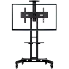 ONKRON Mobile TV Stand for 40-70” TVs with Wheels Shelves Height Adjustable Rolling TV Cart, Black