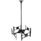 ONKRON Ceiling TV Mount Bracket Height Adjustable for two 32 to 55 Inch LED LCD TVs, Black