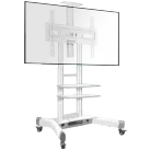 ONKRON Mobile TV Stand for 40-70” TVs with Wheels Shelves Height Adjustable Rolling TV Cart, White
