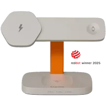 CANYON WCS-310 Wireless Charger, 15 W, Light Grey/Orange