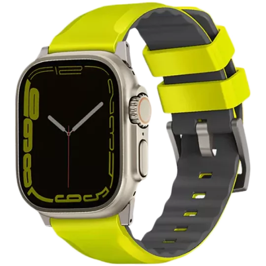 Band Extension UNIQ Linus Airosoft silicone strap for Apple Watch 49/45/44/42 Linus Yaşıl for Apple Watch 42/44/45/49 mm