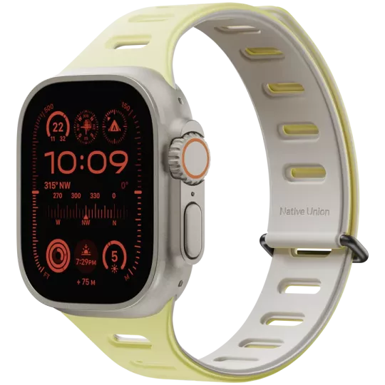 Band Extension NATIVE UNION Active Watch Band 42/44/45/49mm Active Watch Band Lemon/Sandstone for Apple Watch 42/44/45/49 mm
