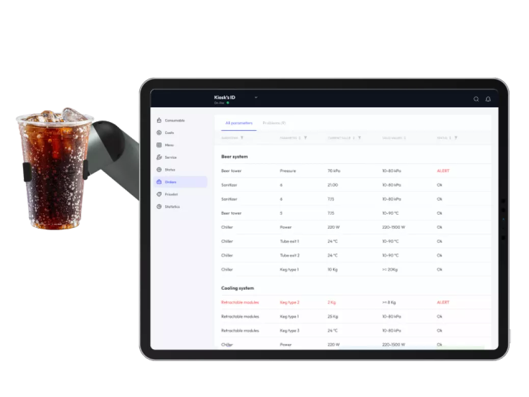 24/7 Robo Bar. Predictive maintenance scheduling