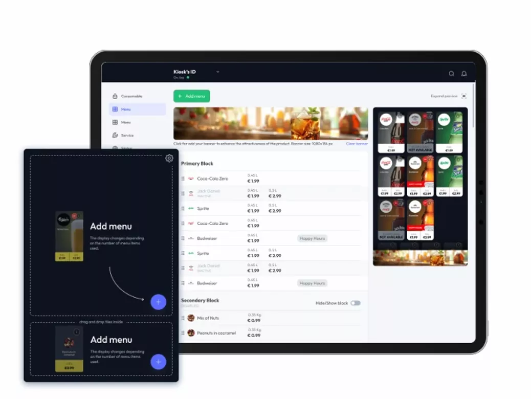 24/7 Draught Beer roboshops. Menu Configurator and Price Management Platform