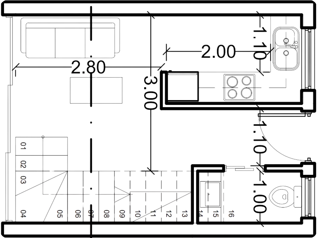 MD50 modular house ground floor layout