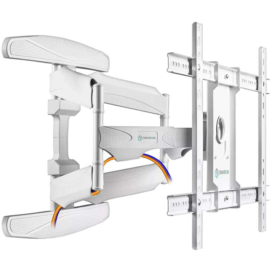 ONKRON Full Motion TV Wall Mount for 40 to 75-inch Flat Panel TVs Digital Panels 45,5 kg, White