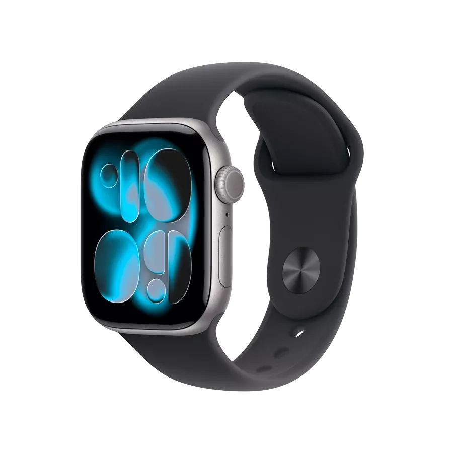 Apple Watch Series 11 GPS, Black Sport Band, M/L, 42mm