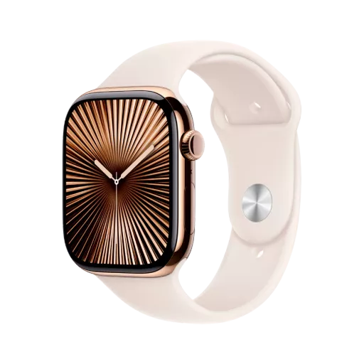 Apple Watch Series 10 GPS + Cellular  Starlight Sport Band, S/M, 42mm, Gold