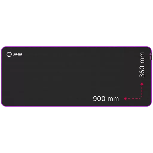 LORGAR Multispandex mousepad with purple rubber, Чёрный