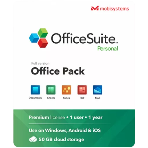 ASBC |{Ағылшын}OfficeSuite Personal{Ағылшын}{орыс}Электронный ключ OfficeSuite Personal, Электронная лицензия, 1 год{орыс}|, Электрондық лицензия, 1 жыл