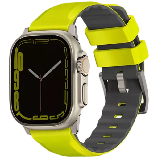 Band Extension UNIQ Linus Airosoft silicone strap for Apple Watch 49/45/44/42 Linus Yaşıl for Apple Watch 42/44/45/49 mm