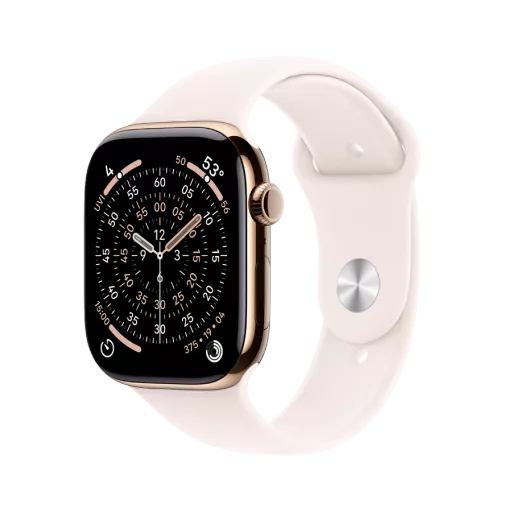 Apple Watch Series 11 GPS + Cellular,  Light Blush Sport Band, S/M, 46mm, Gold Titanium