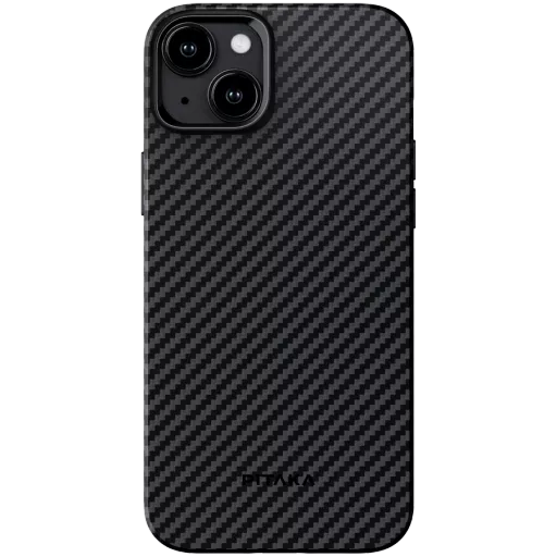 PITAKA Чехол MagEZ Case 4 с MagSafe Черный/Серый твилл для iPhone 15
