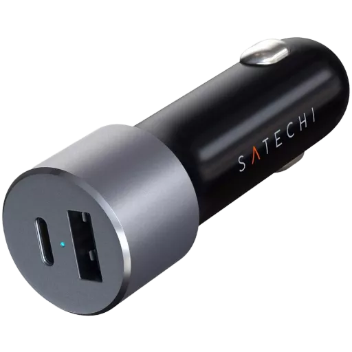 Автомобильный адаптер SATECHI USB/USB-C, 72 Вт, Серый