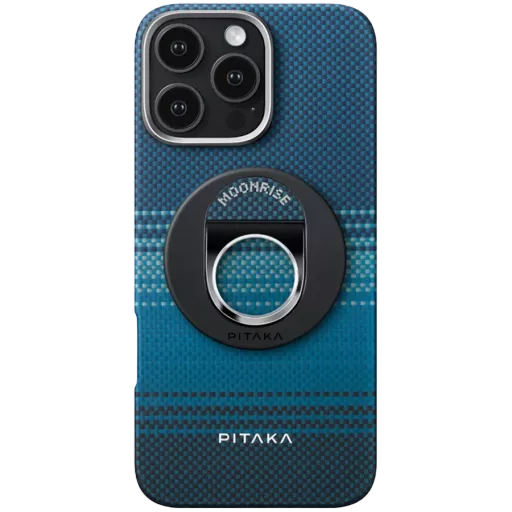 Husă PITAKA Tactile Woven cu suport magnetic și MagSafe pentru iPhone 16 Pro, Moonrise