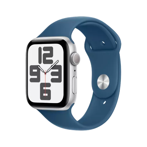 Apple Watch SE GPS Gen.2 (2024)  Denim Sport Band, S/M, 44mm, Silver
