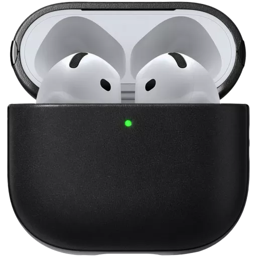 Чехол NOMAD из кожи с MagSafe для AirPods (Gen. 4), Чёрный
