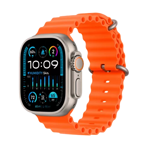 Apple Watch Ultra Series 2 GPS + Cellular Orange Ocean Band, 49mm, Natural