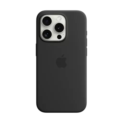 Husă APPLE din silicon cu MagSafe pentru iPhone 15 Pro, Black