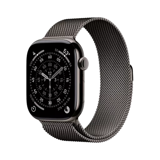 Apple Watch Series 11 GPS + Cellular,  Slate Milanese Loop, S/M, 46mm, Slate Titanium