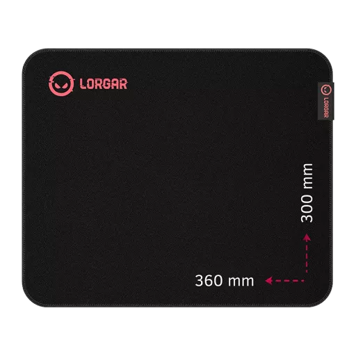 LORGAR Jacquard mousepad with red rubber, Чёрный