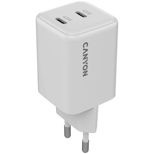 Qidalanma adapteri CANYON 2*USB-C, 45 Vt