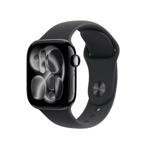 Apple Watch Series 11 GPS,  Черный спортивный ремешок, S/M, 42мм, Jet Black Aluminium
