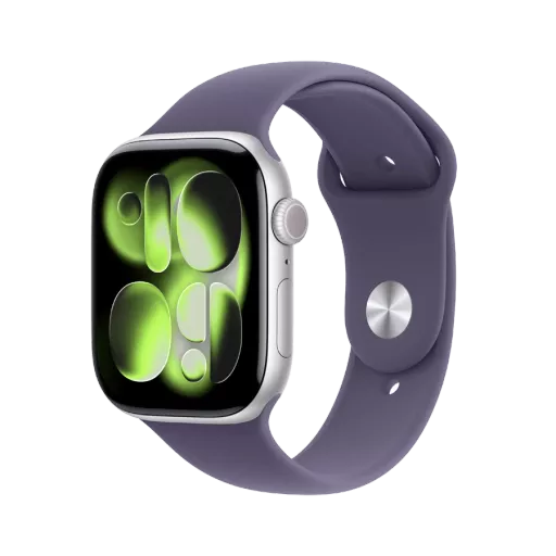 Apple Watch Series 11 GPS,  Purple Fog Sport Band, M/L, 46мм, Silver Aluminium