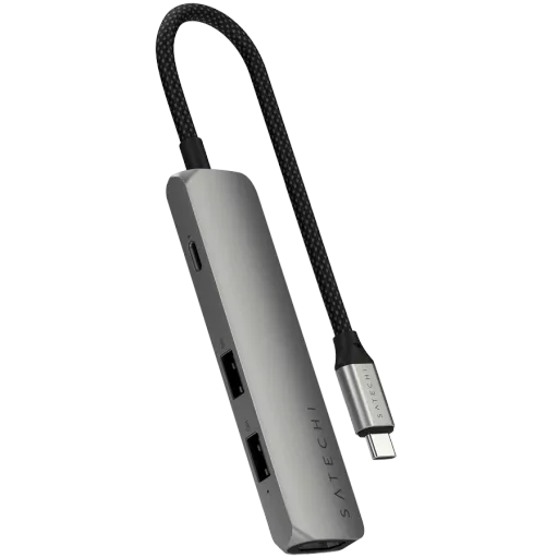 SATECHI  Slim 4 Multiport  Multiport Adapter  сұр кеңістік