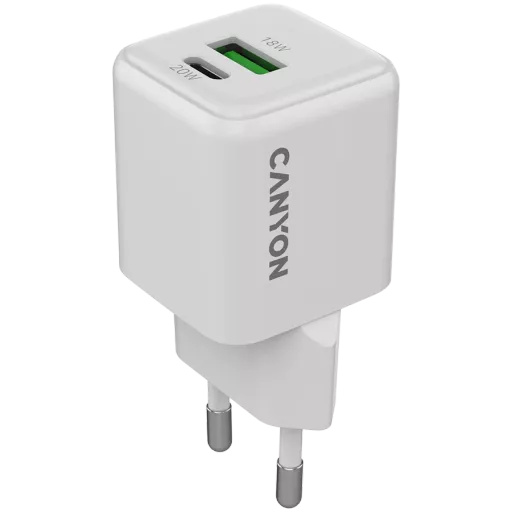 Адаптер питания CANYON USB-C/USB-A, 20 Вт