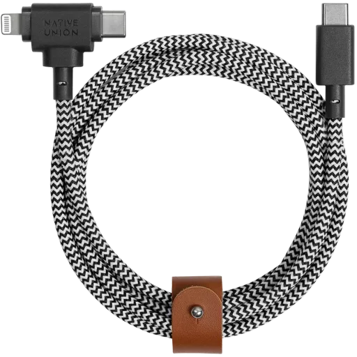 NATIVE UNION USB-C to Lightning Cable , Zebra, 1.5m
