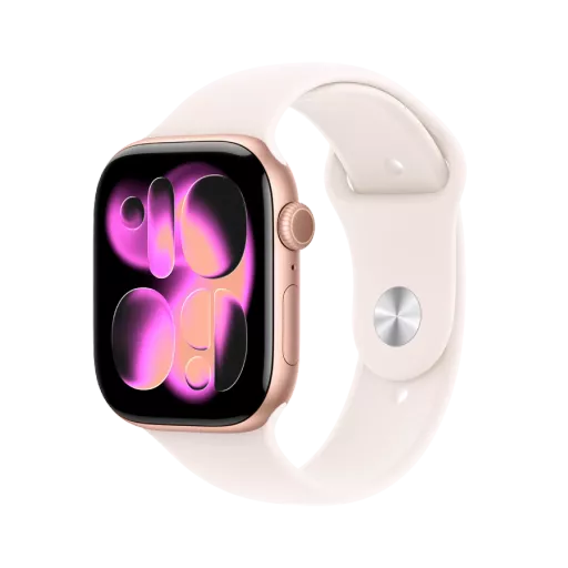 Apple Watch Series 11 GPS,  Светлый розовый спортивный ремешок, M/L, 46мм, Rose Gold Aluminium