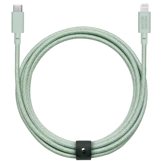 NATIVE UNION Кабель-переходник с USB-C на Lightning BELT 3 TYPE C, Зеленый, 1.2м
