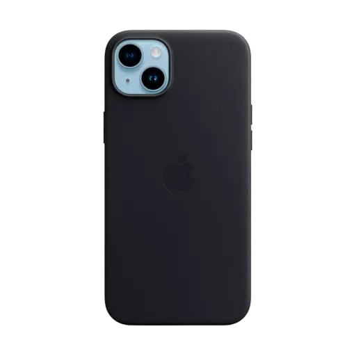 Чехол APPLE Leather Case с MagSafe Тёмная ночь для iPhone 14 Plus