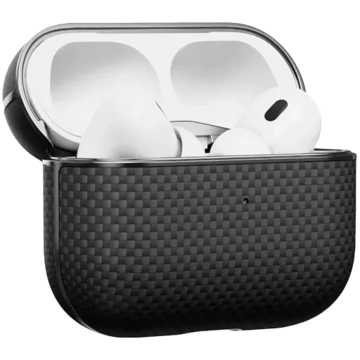 Чехол PITAKA Aramid Fiber для AirPods Pro (Gen. 2), Plain Black/Grey