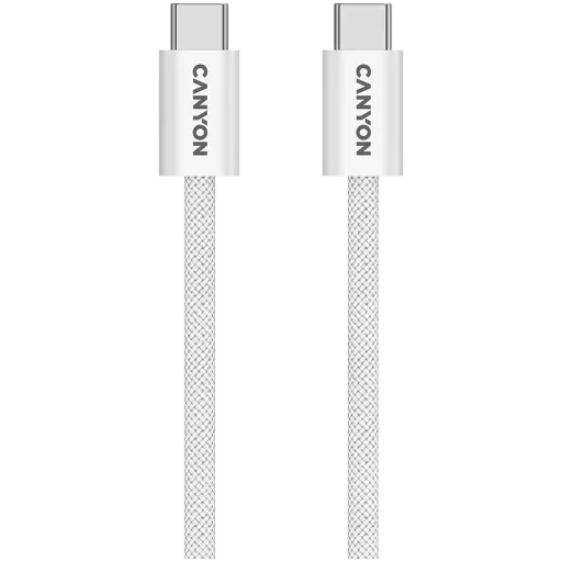 Кабель CANYON USB-C OnWire 60MG, Белый, 1м