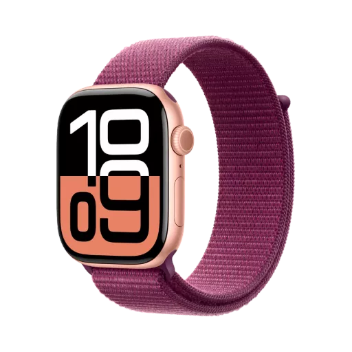 Apple Watch Series 10 GPS  Plum Sport Loop, 46mm, Rose Gold