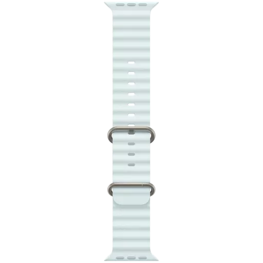 Apple 49мм Ocean Band - Natural Titanium Finish Ремешок Ocean Band - Natural Titanium Finish Ice Blue для Apple Watch 44/45/46/49 mm