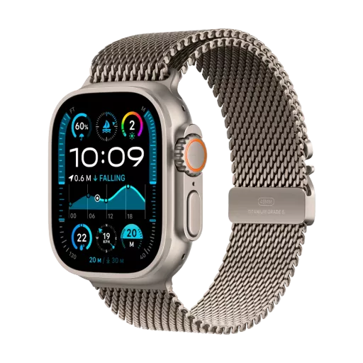 Apple Watch Ultra 2 2024  Natural Titanium Milanese Loop, S, 49мм, Natural Titanium