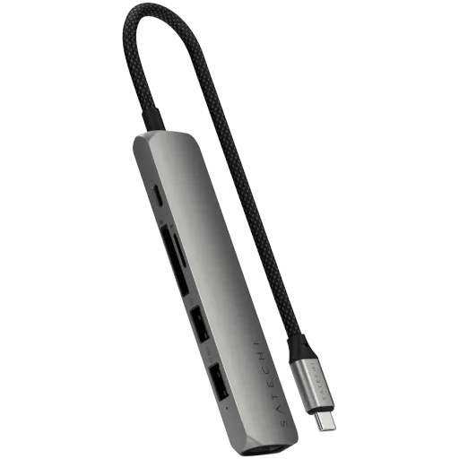 SATECHI  Slim 6 Multiport  Multiport Adapter  Մոխրագույն