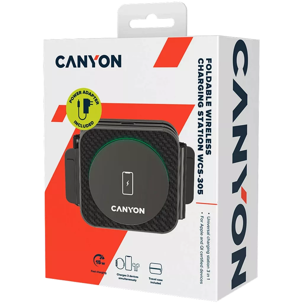 Canyon Chargeur Sans Fil WS-303 3 En 1 Blanc
