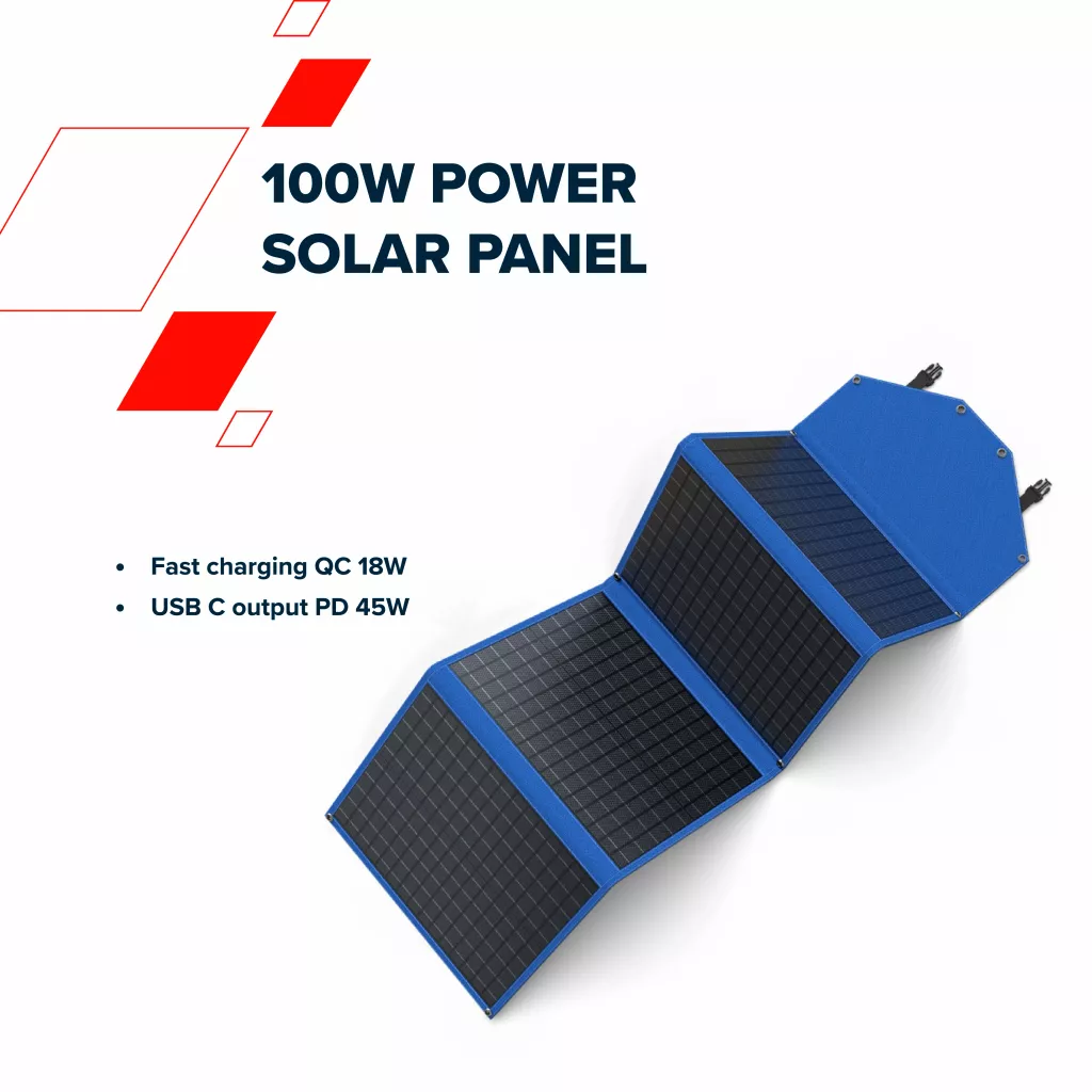 100W Solar Panel USB-C PD Adapter for Fast Power Delivery and