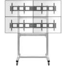 ONKRON Freestanding Rolling Mobile Video Wall Stand for 4 Screens 40''-55'', Silver