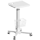 Height-adjustable laptop medical trolley on wheels KRON LMG30, white