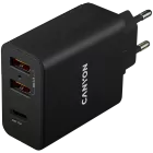 Адаптер живлення CANYON H-08 3*USB/USB-C, 42 Ват — Зображення №1