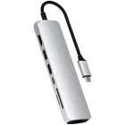 SATECHI  Hub slim Type-C multiport Ethernet  Multiport Adapter USB Hub slim Type-C multiport Ethernet Silver — Image №1