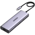 Multiport Adapter UGREEN USB-C to 2xUSB 3.0+1xUSB 2.0+2xHDMI+RJ45(1000M)+SD+TF+PD Մոխրագույն — image №1